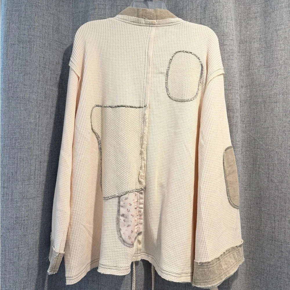 New POL Beige and Cream Patchwork waffle knit Set - Picture 3 of 5